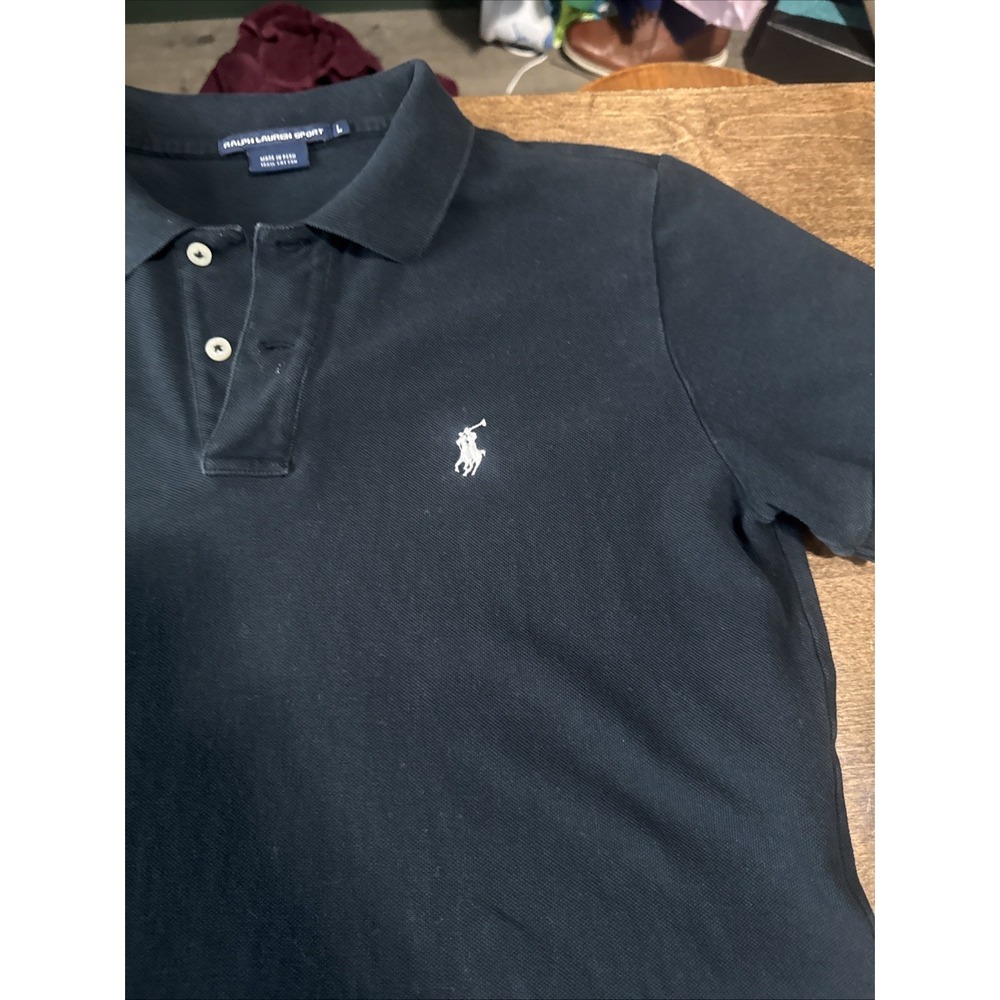 Polo Ralph Lauren Dress Women's Large The Mesh Mini 100% Cotton Black - Picture 2 of 5